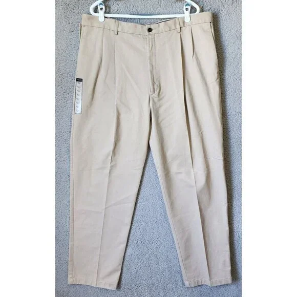 NEW Haggar Work To Weekend Classic Fit No Iron Khaki Dress Pants Size 40 x 34 - Picture 2 of 16